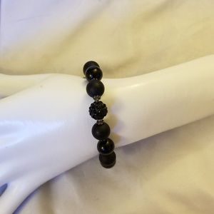 HANDMADE Bracelet Stretchy Swarovski Black